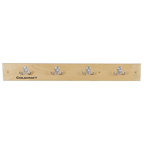 Childcraft Wall Mount Coat Rack Strip, 4 Hooks, 29-3/4 x 1-7/8 x 4 Inches 2019-13